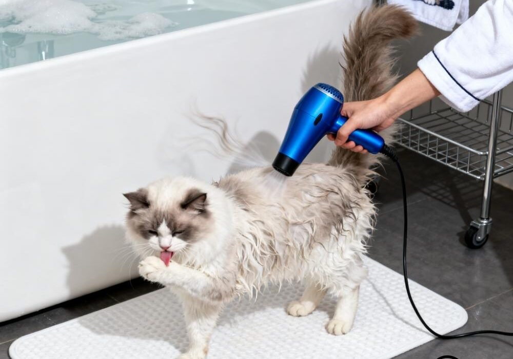 how to bathe a cat