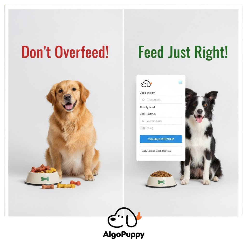 Preview of AlgoPuppy dog calorie calculator interface