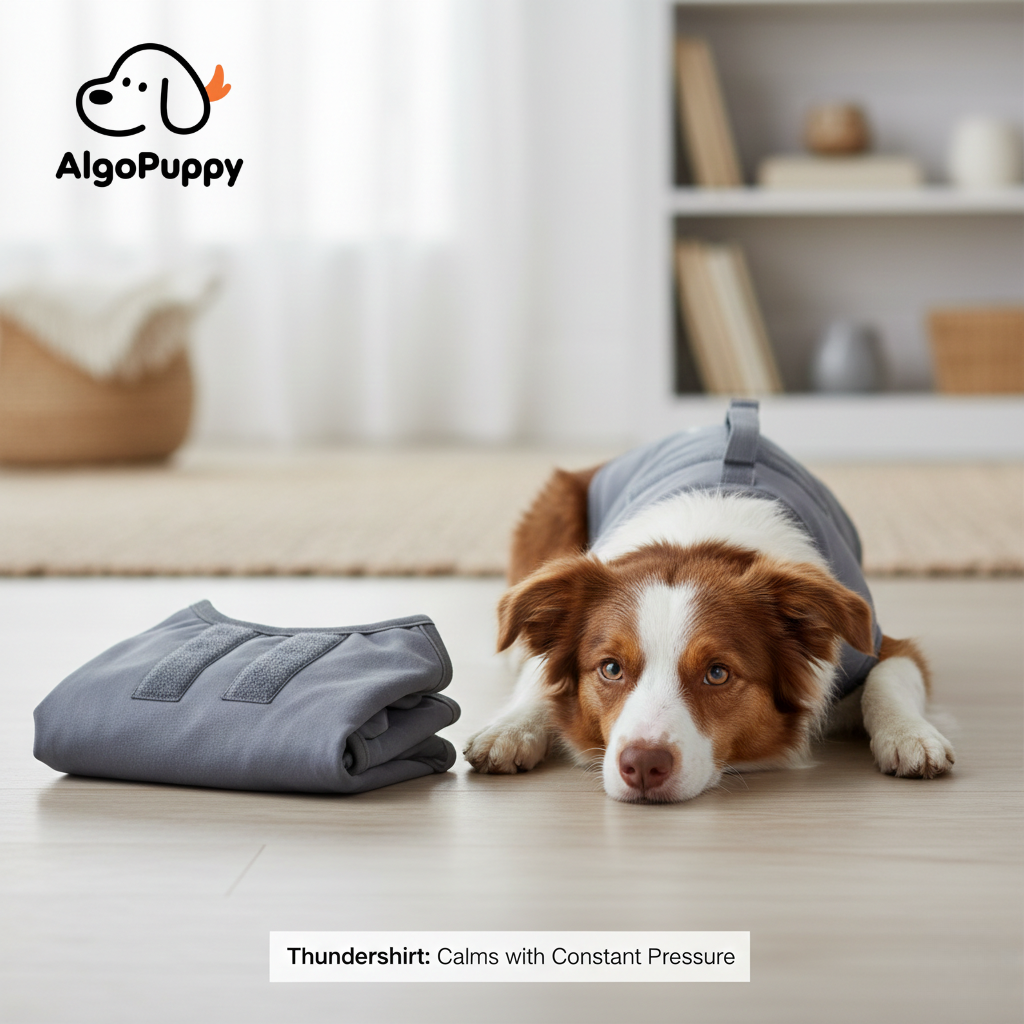 Grey Thundershirt dog anxiety vest for pressure therapy