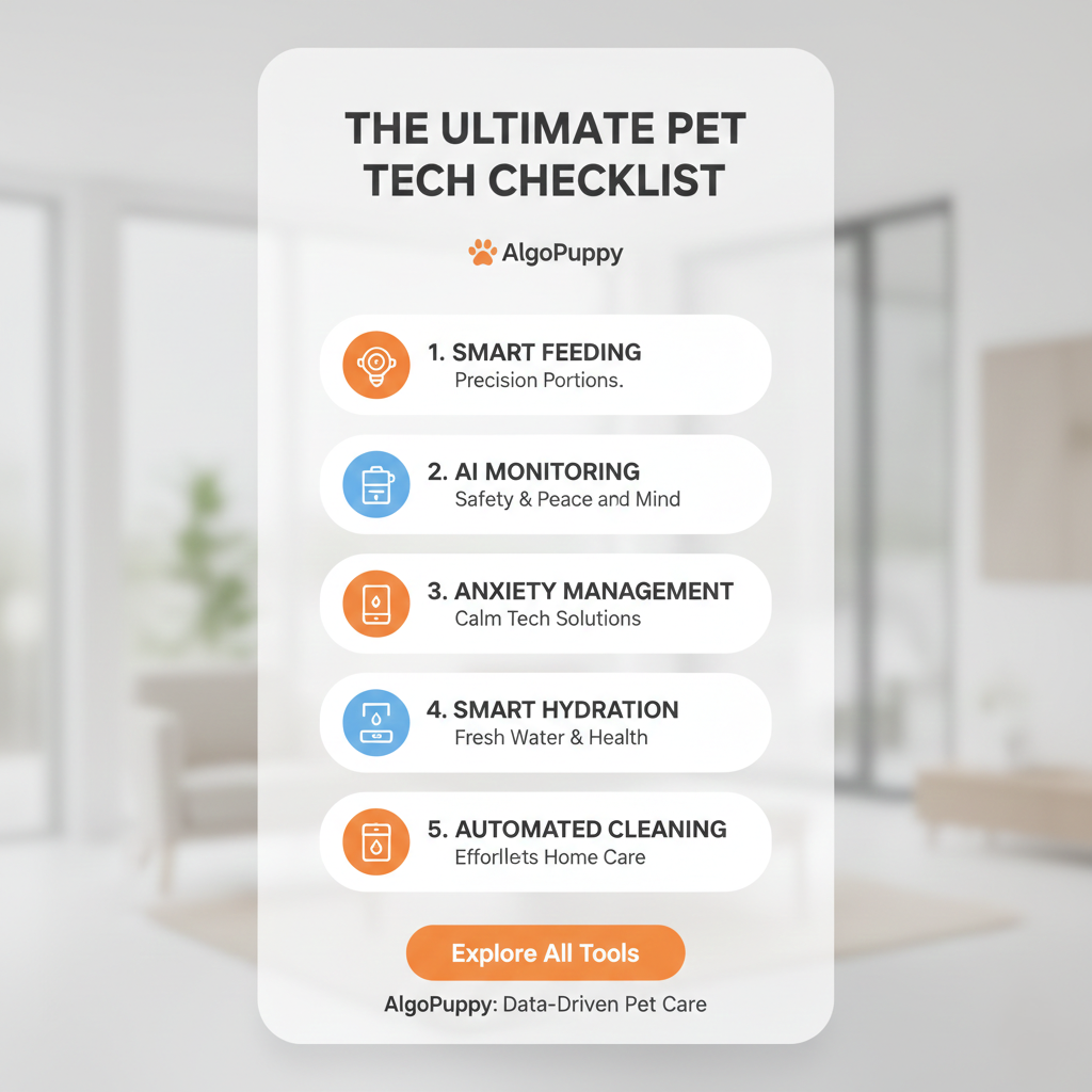 Infographic: 5 essential smart home gadgets for new pet owners by AlgoPuppy